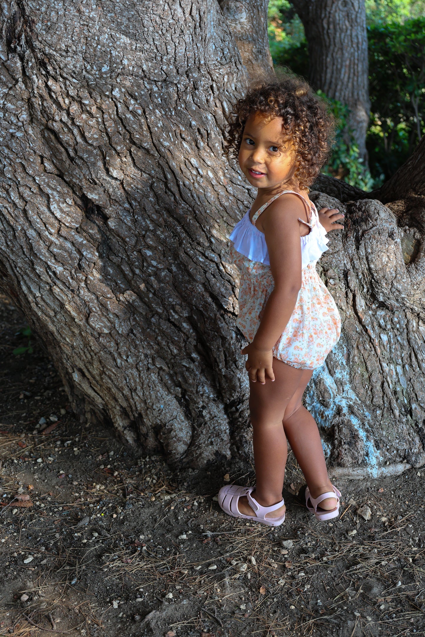 Maia Romper- Floraisons de corail