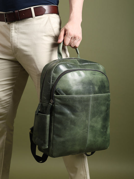 Luxury Italian Leather Backpack, Green - Osadia Concept Store
