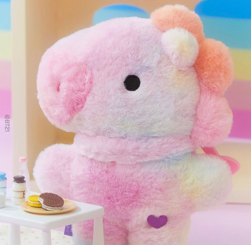 BTS x BT21 Baby Rainbow Flat Fur Standing Doll (Official)