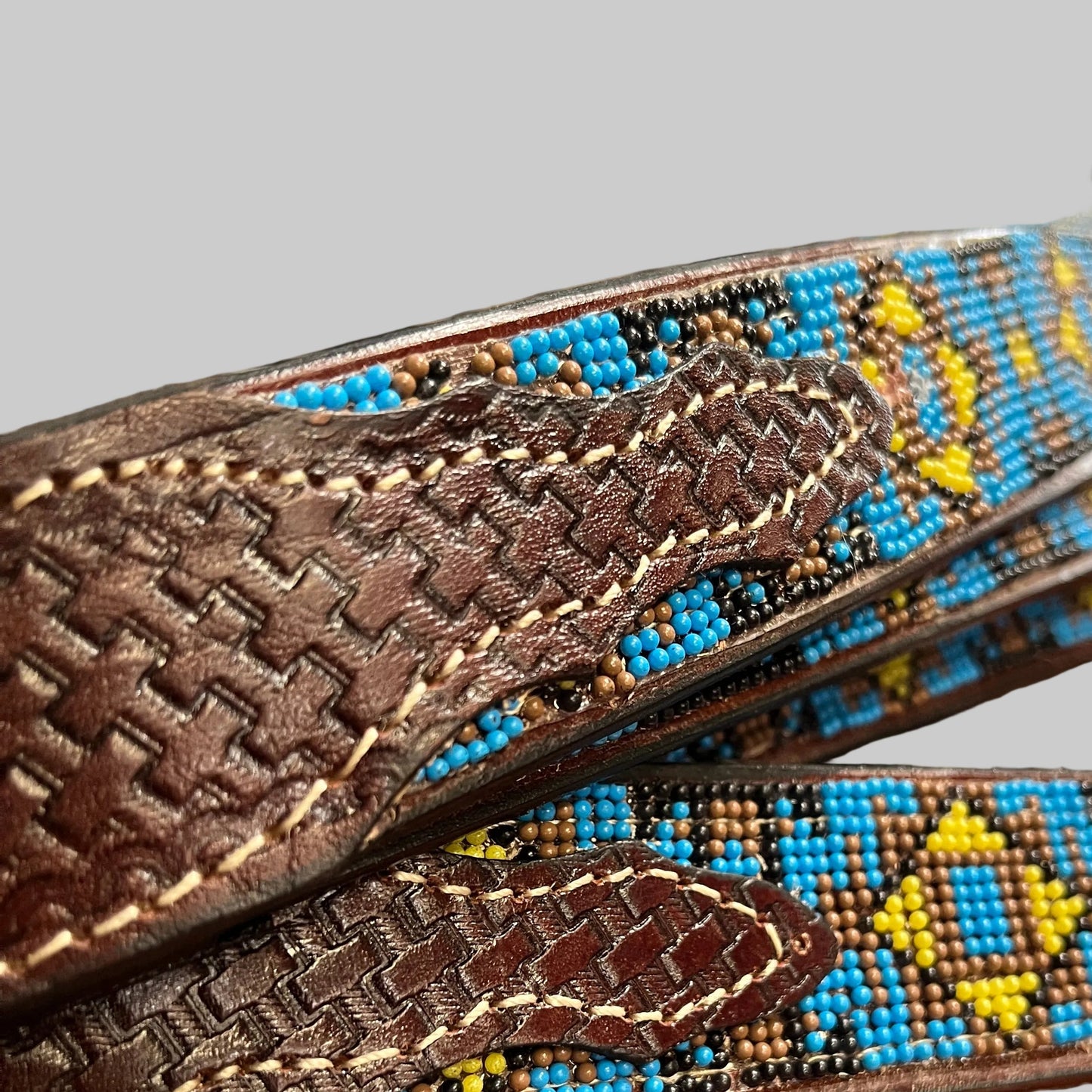 Turquoise Diamond Leather Cowboy Belt
