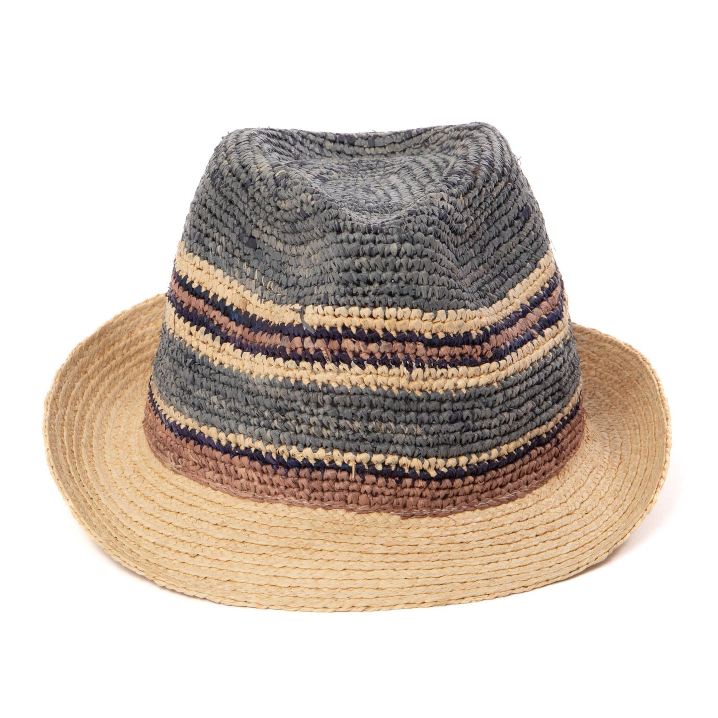 Men's Crochet Braided Raffia Stingy Brim Fedora