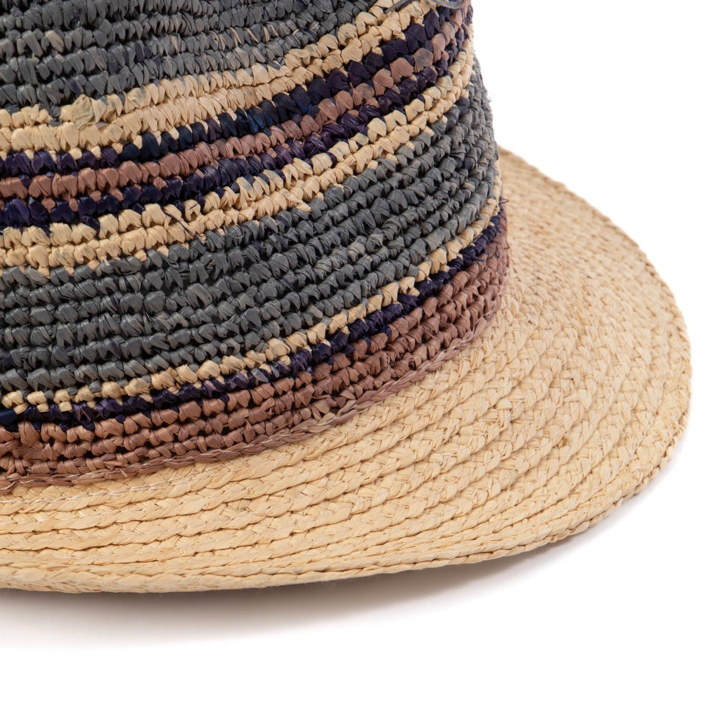 Men's Crochet Braided Raffia Stingy Brim Fedora
