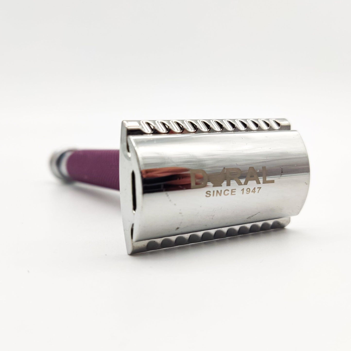 Dural Heavy Stroud Head Double Edge Safety Razor Duty Purple + Pouch
