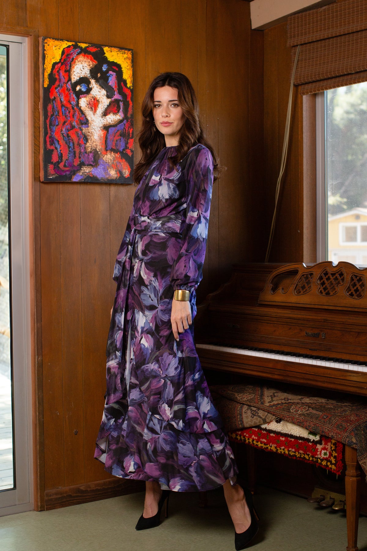 Jodi Skirt- Lavender Brushstrokes
