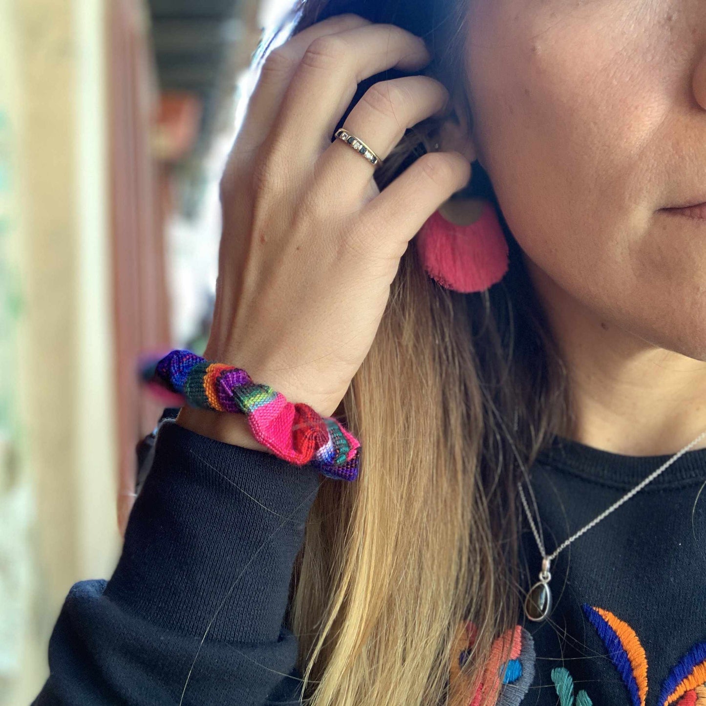 Hacienda Striped Multicolor Scrunchie - Guatemala