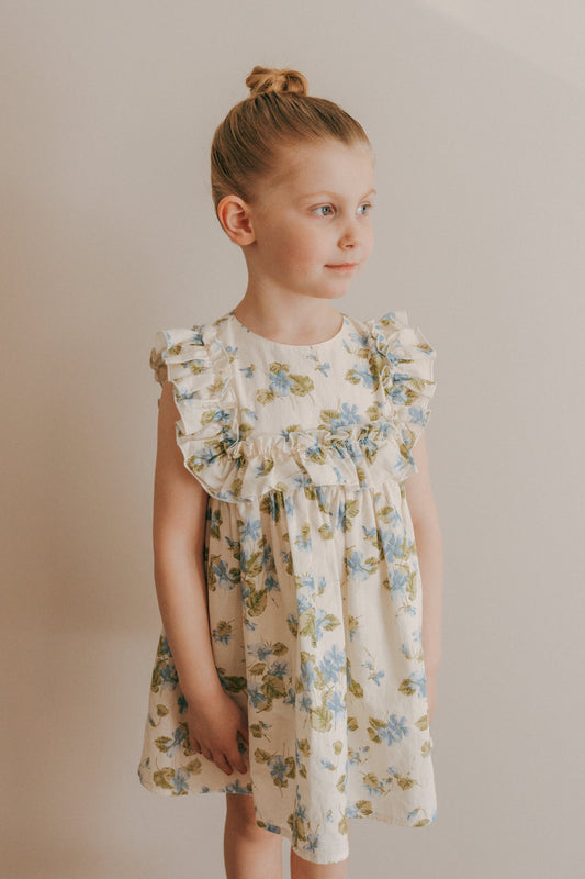 Neomi Dress-Fleurs bleues - Osadia Concept Store