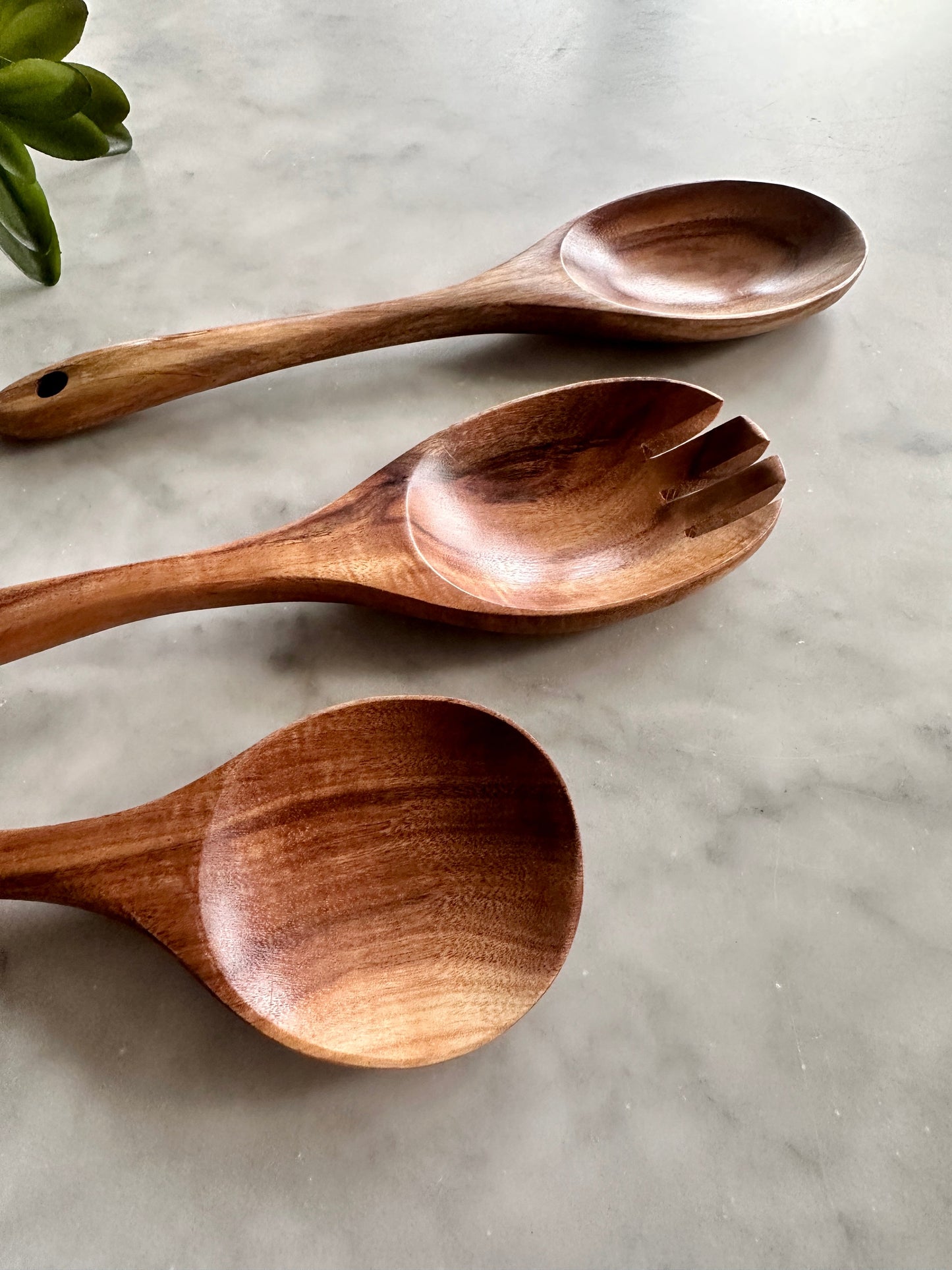 Teak Wooden Salad Spoons, Set of 3 - Osadia Concept Store