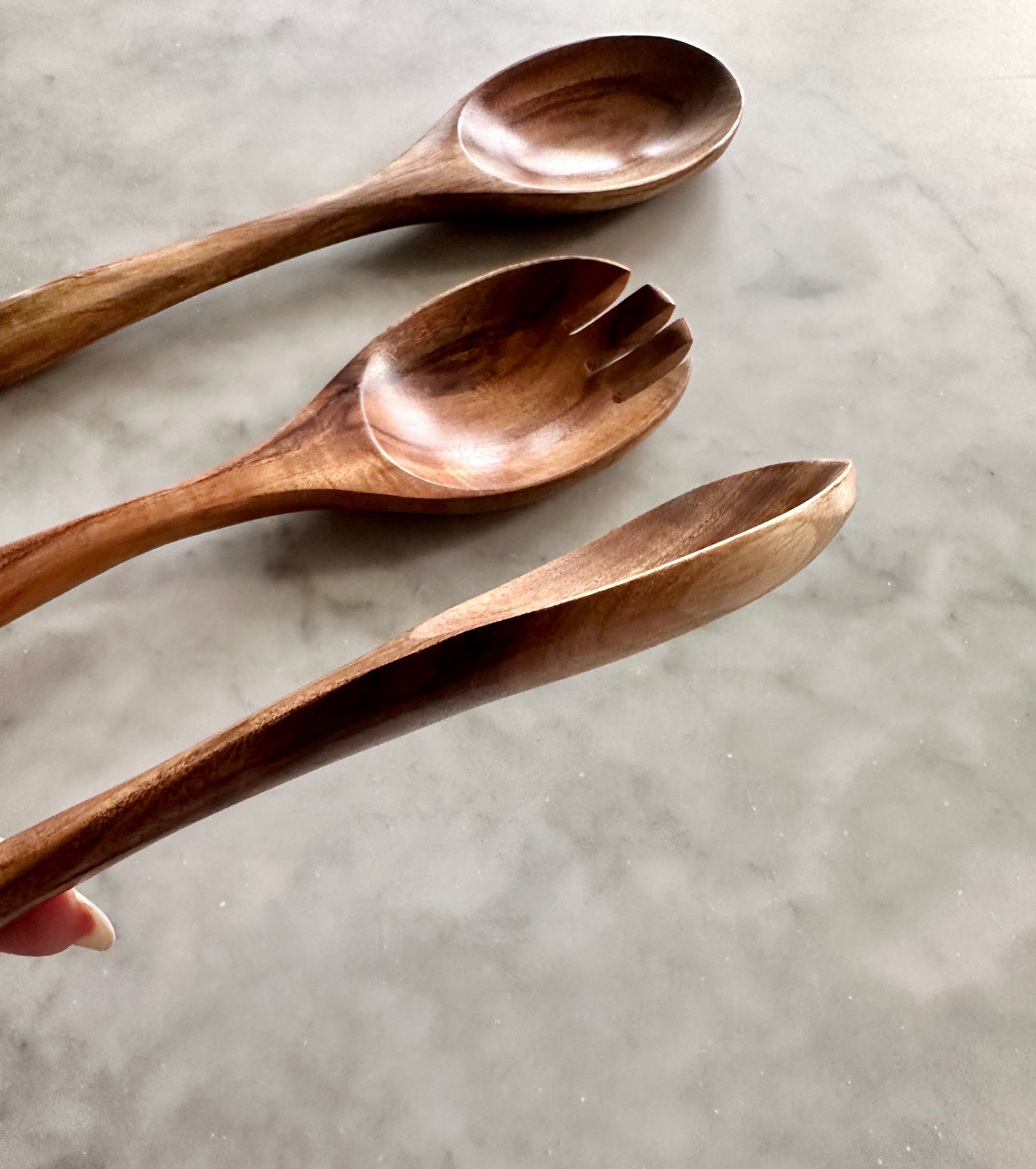 Teak Wooden Salad Spoons, Set of 3 - Osadia Concept Store
