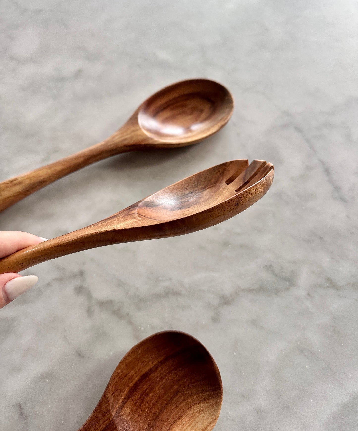Teak Wooden Salad Spoons, Set of 3 - Osadia Concept Store