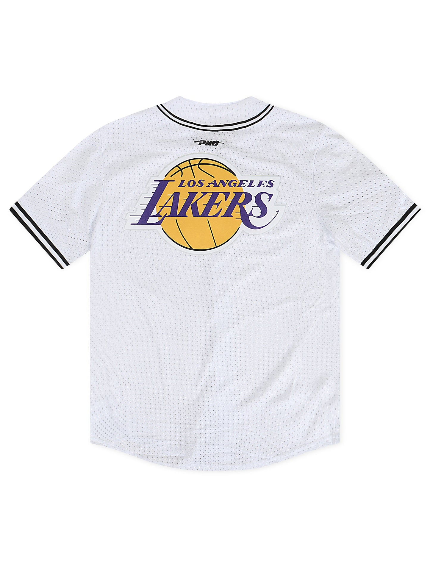 Pro Standard LA Lakers Script Tail Mesh Button Down Shirt - White/Black