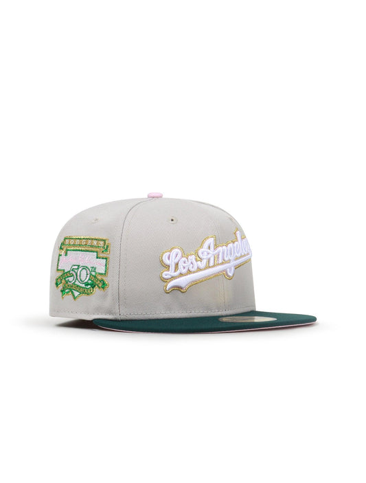 New Era 5950 La Dodgers Jackie Robinson Hat - Stone/Green