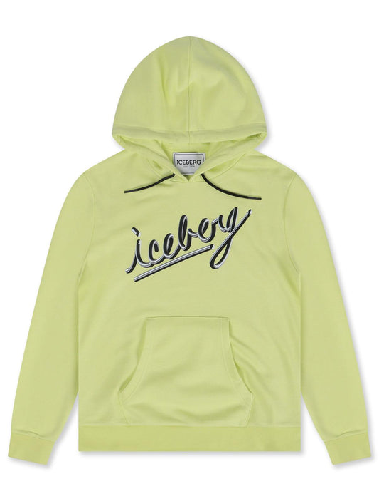 Iceberg Cursive Logo Hoodie - Lime