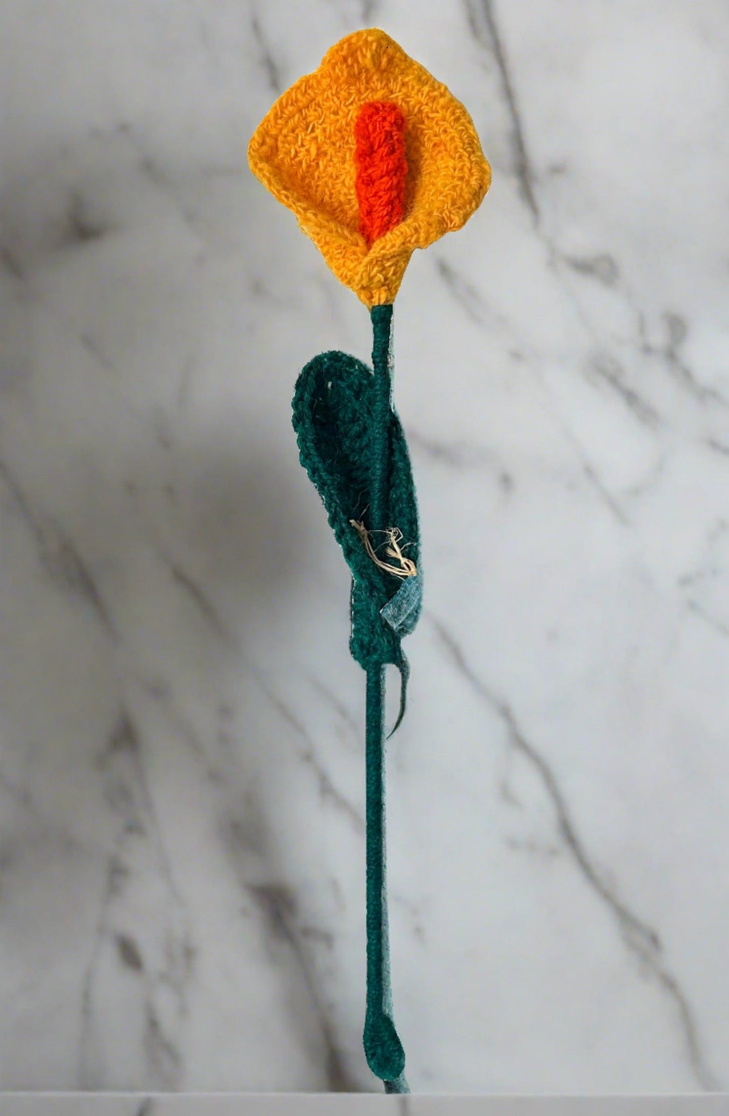 Handmade Fair Trade Wool Calla Lily – Eco-Friendly, Crocheted, Unique Floral Decoration