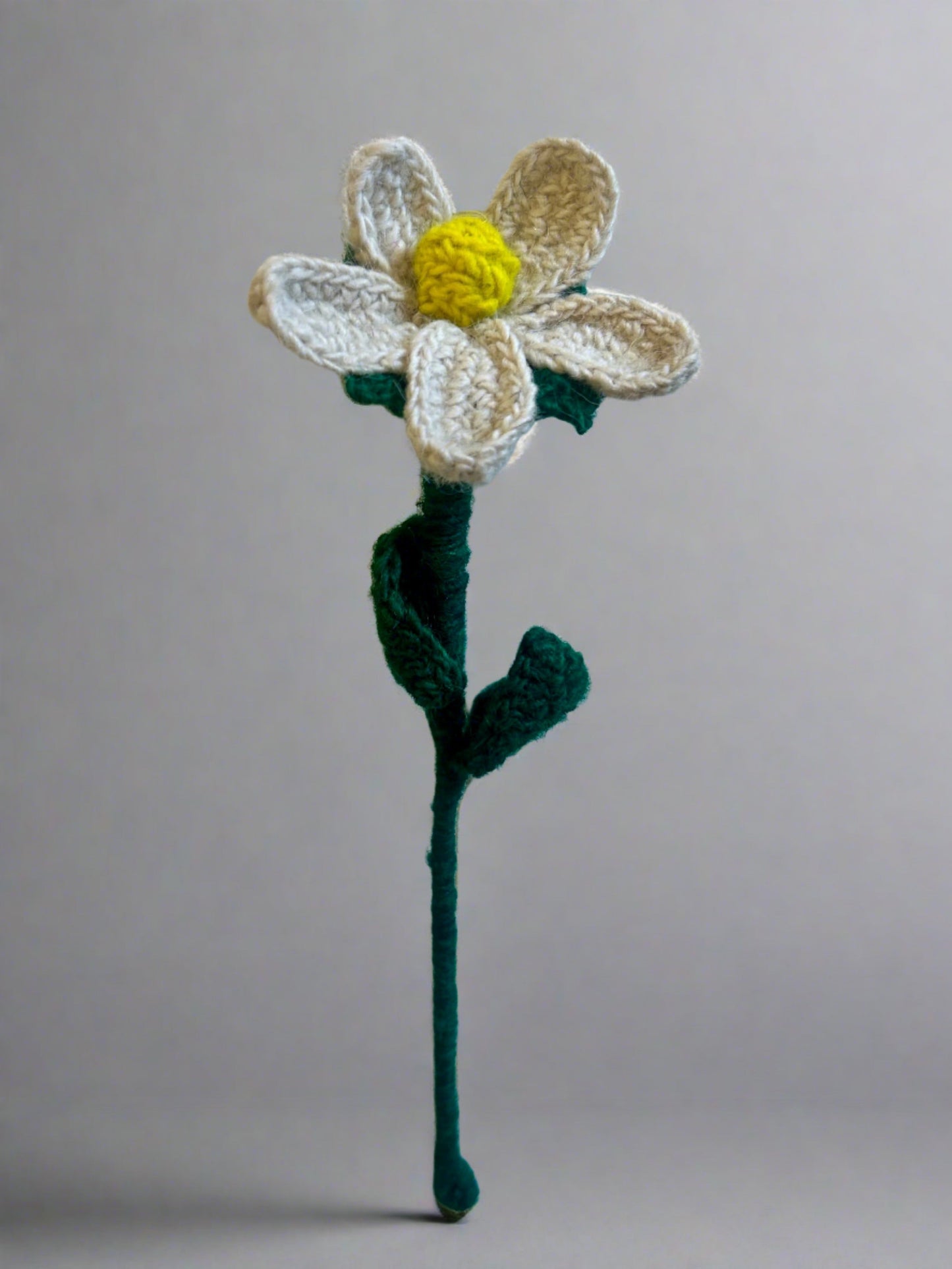 Handmade Fair Trade Wool Daisy – Eco-Friendly, Crocheted, Unique Floral Decoration