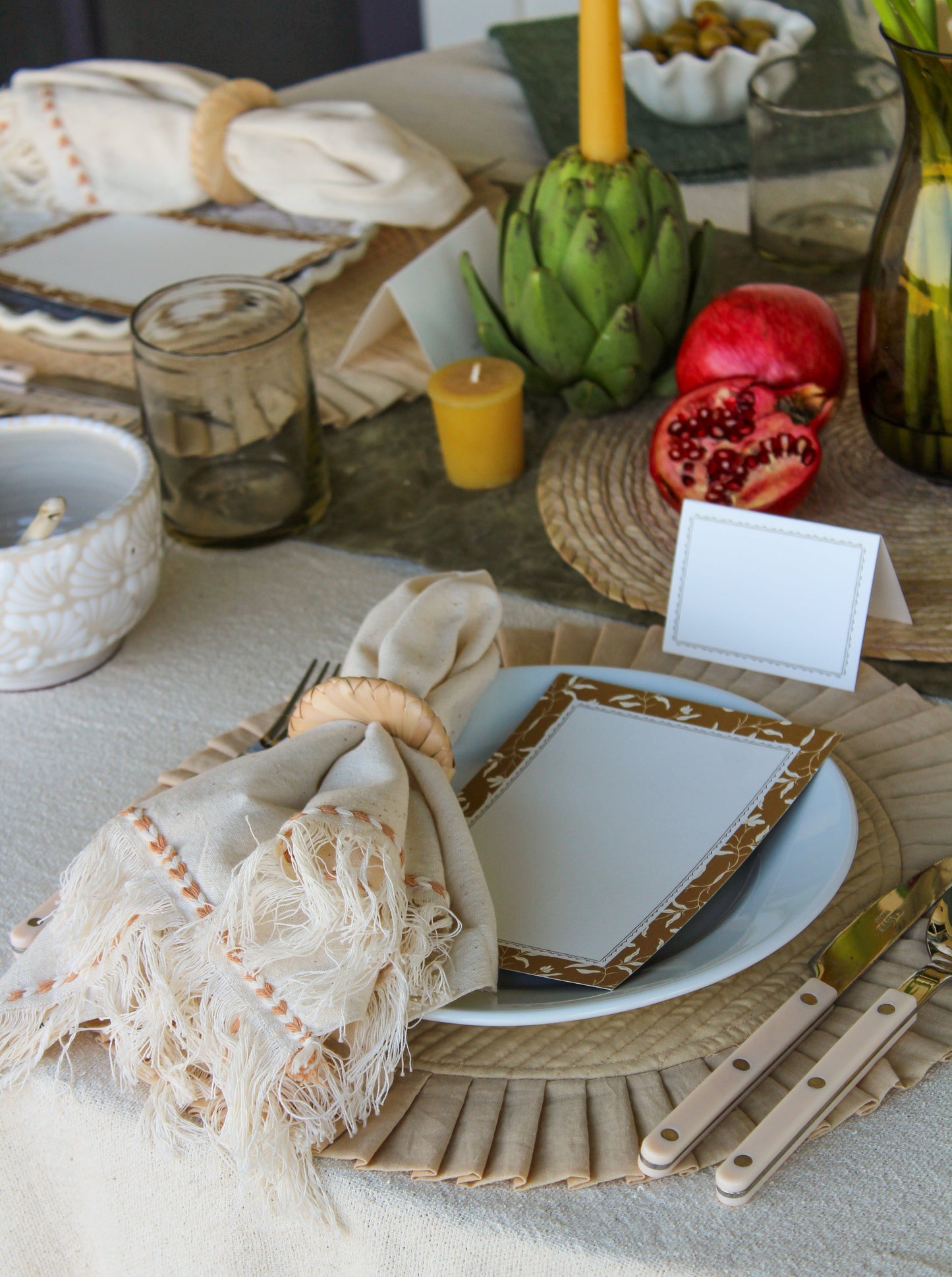 Tan Braid Detail Napkin | Set of 2