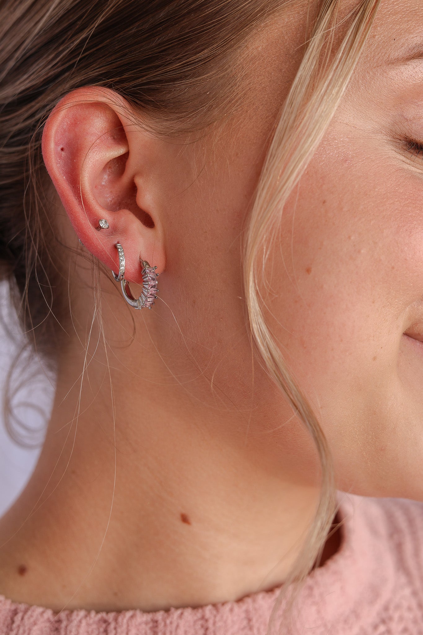 Diamond Hoop in Ballet Pink