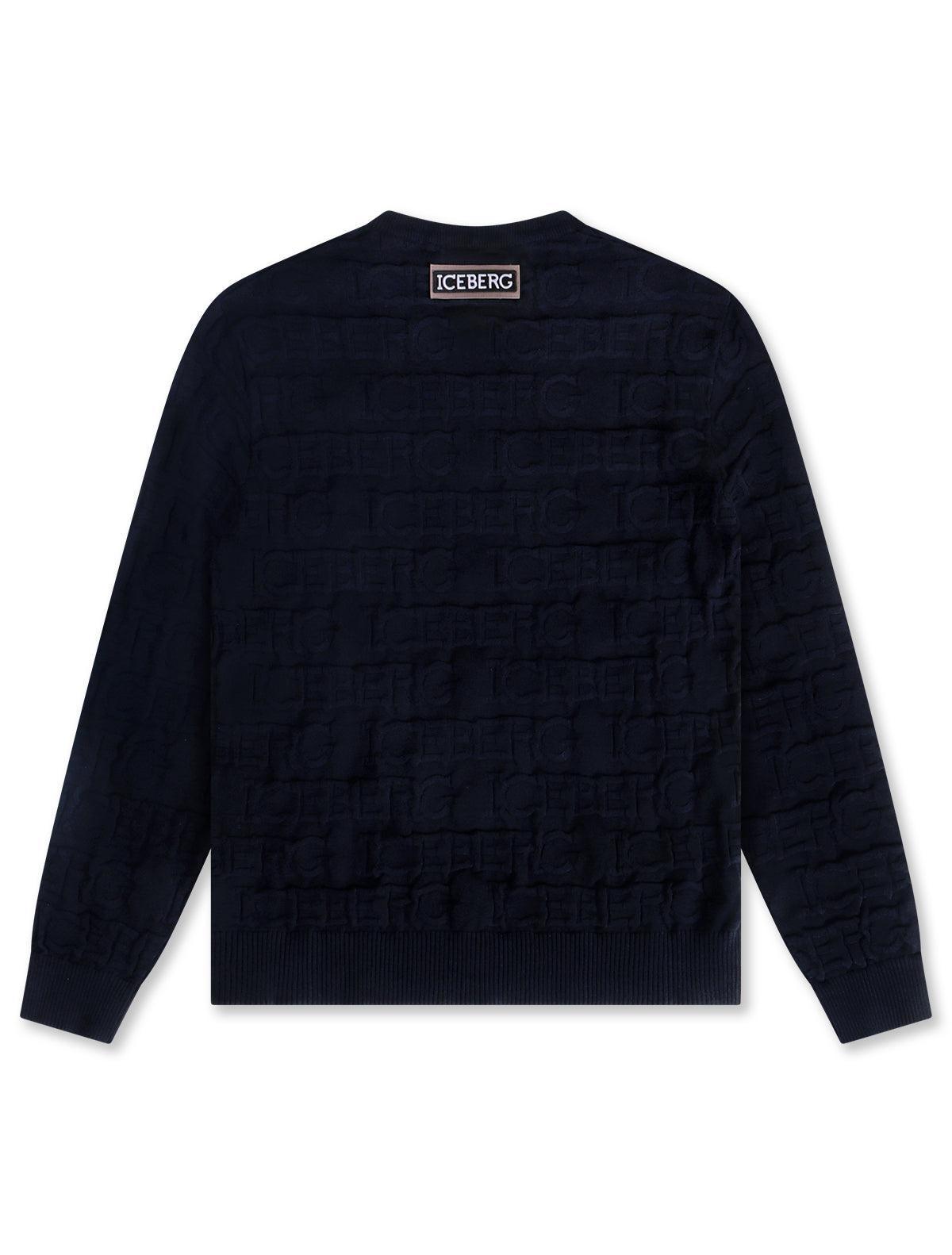 Iceberg All Over Knitted Sweater - Navy
