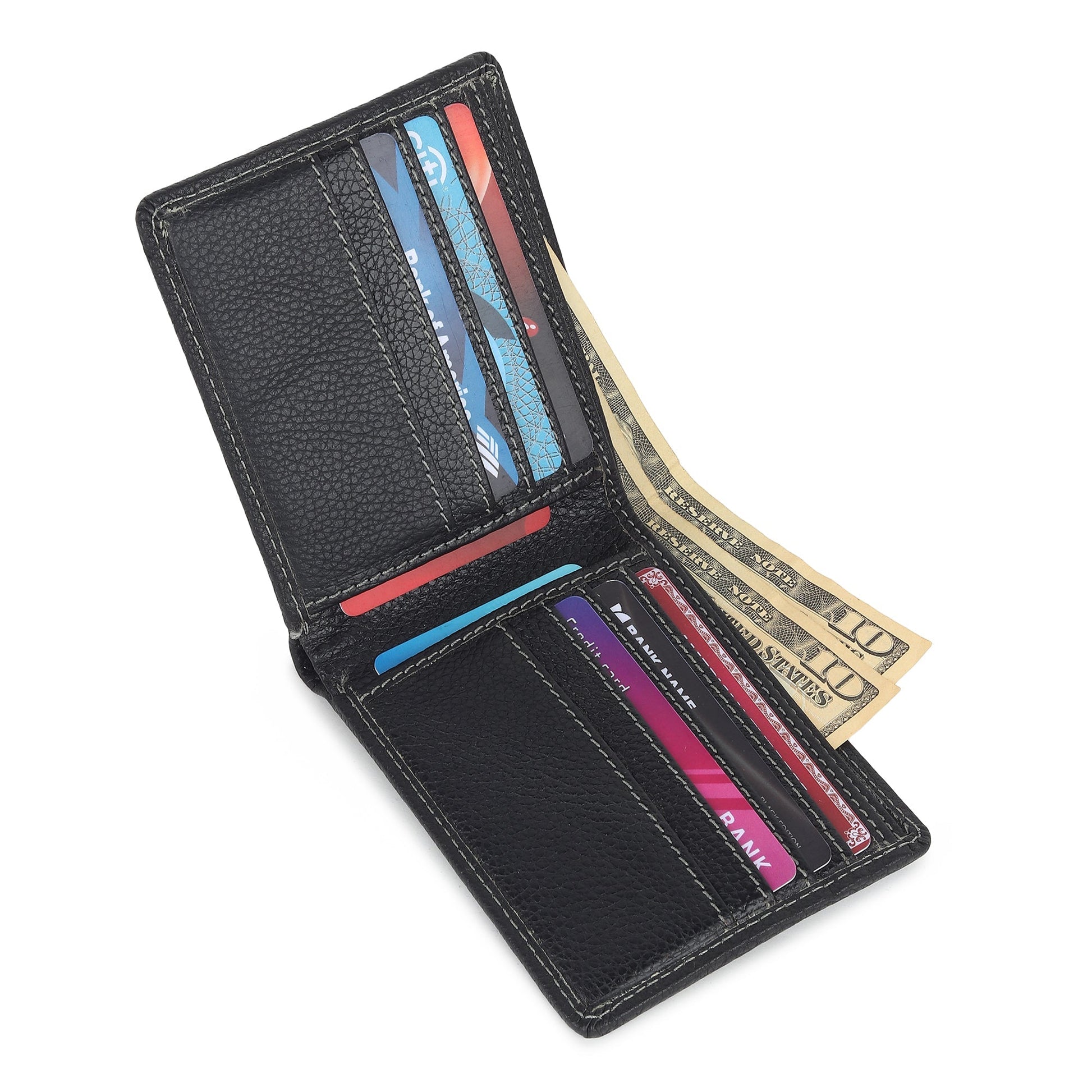 Black Textured Leather Mens Wallet - Osadia Concept Store
