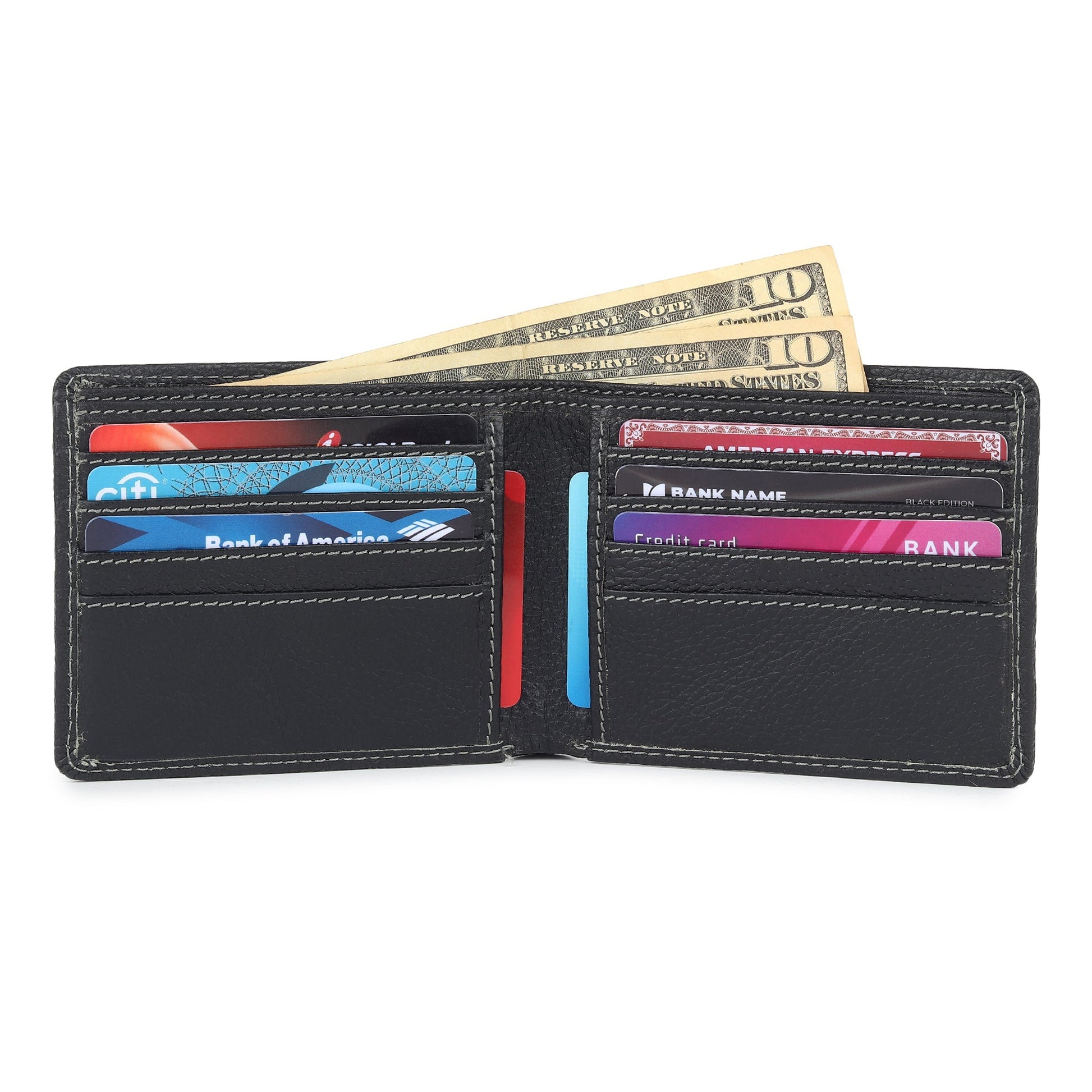 Black Textured Leather Mens Wallet - Osadia Concept Store