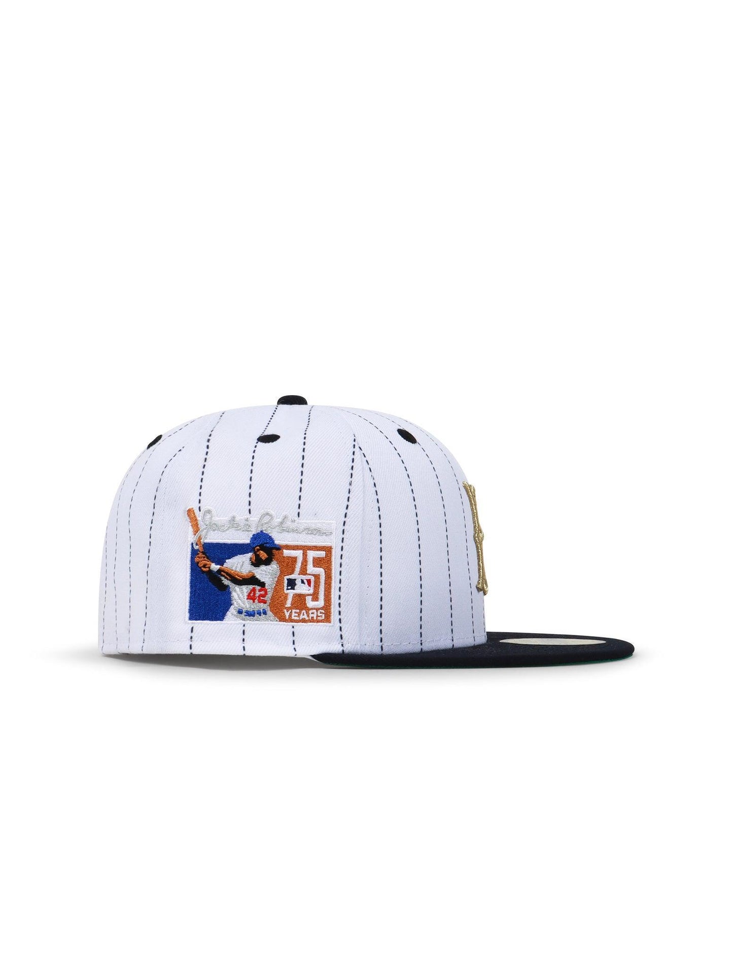New Era 5950 Brooklyn Dodgers Jackie Robinson Hat - Stripe White