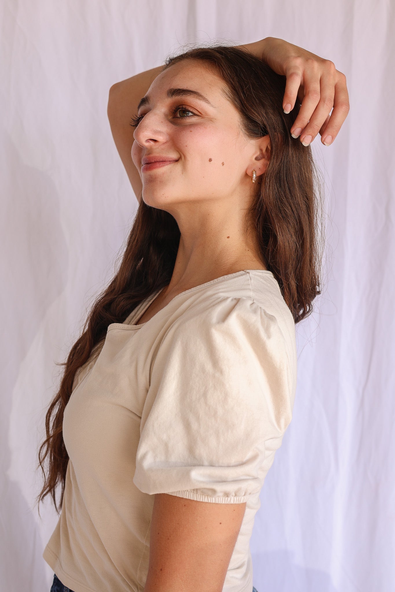 Diamond Hoop in Ballet Pink