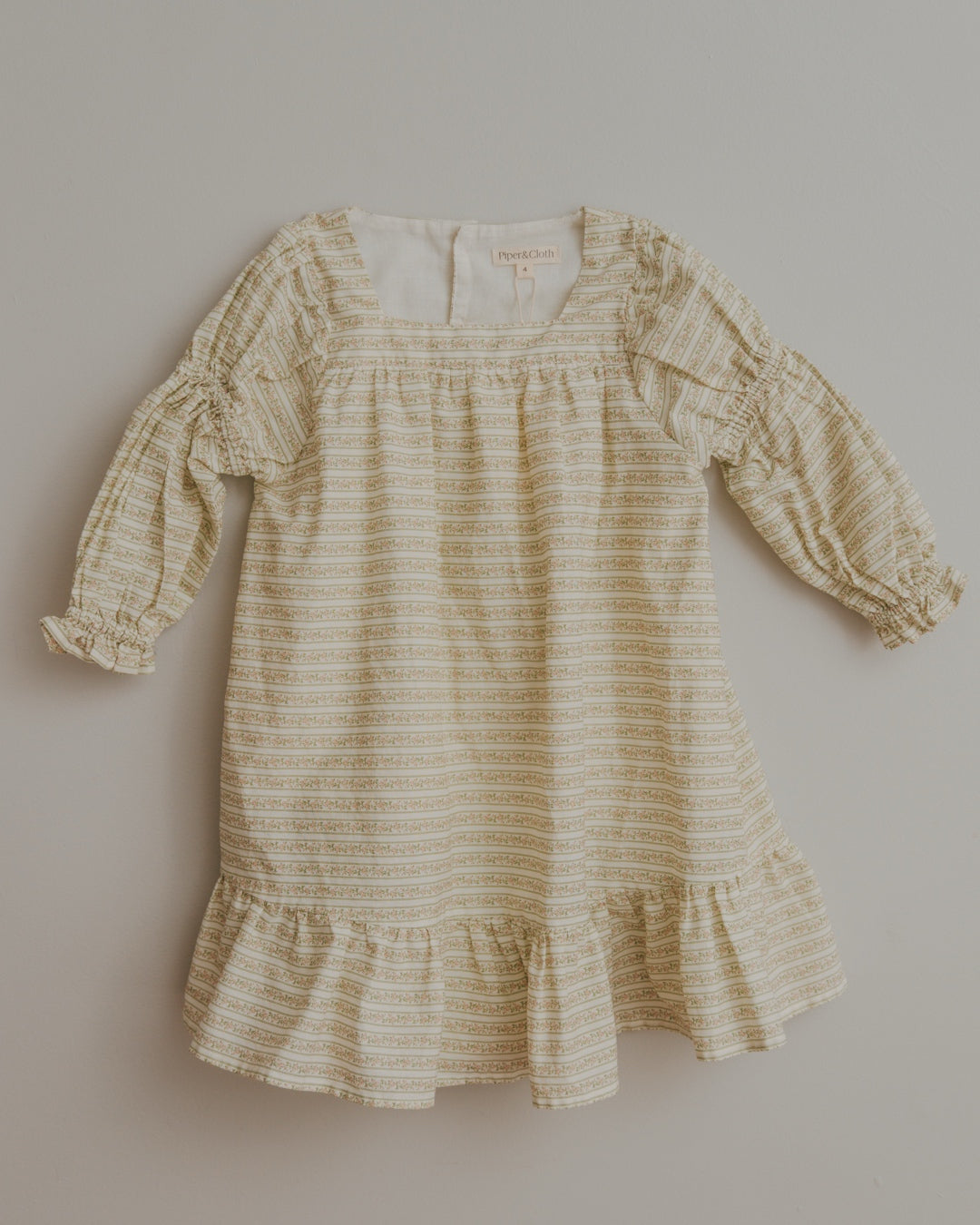 Fiona Dress- Blush Vine Stripe