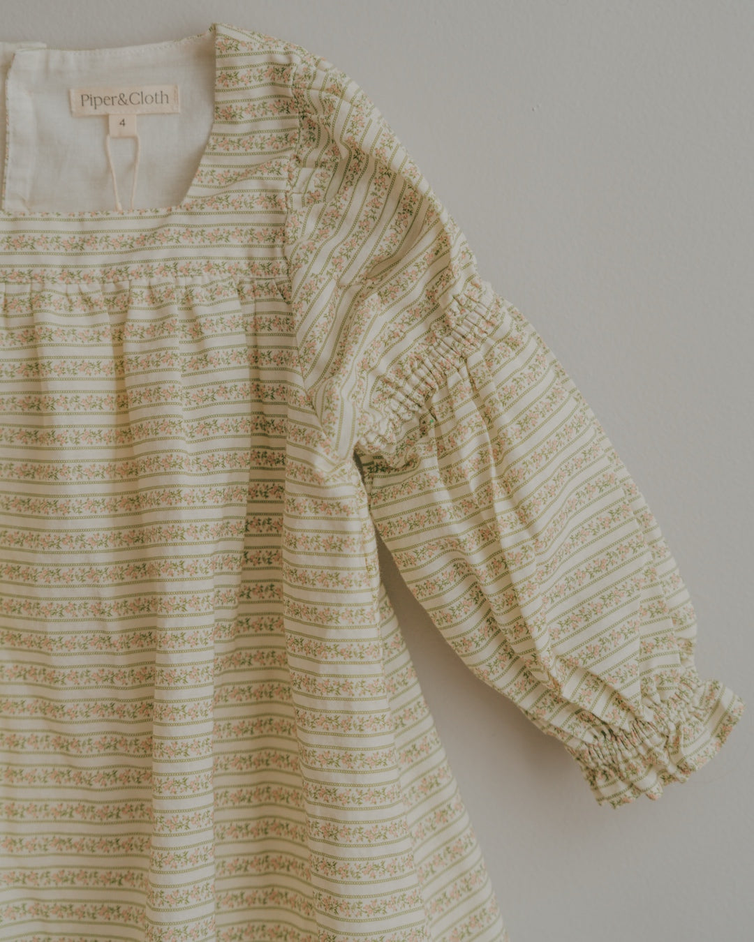 Fiona Dress- Blush Vine Stripe