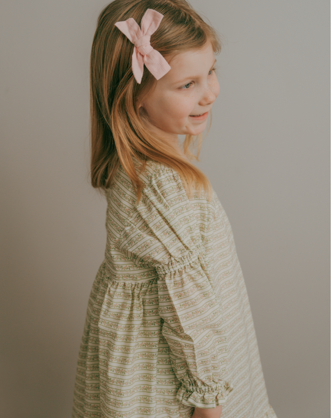 Fiona Dress- Blush Vine Stripe