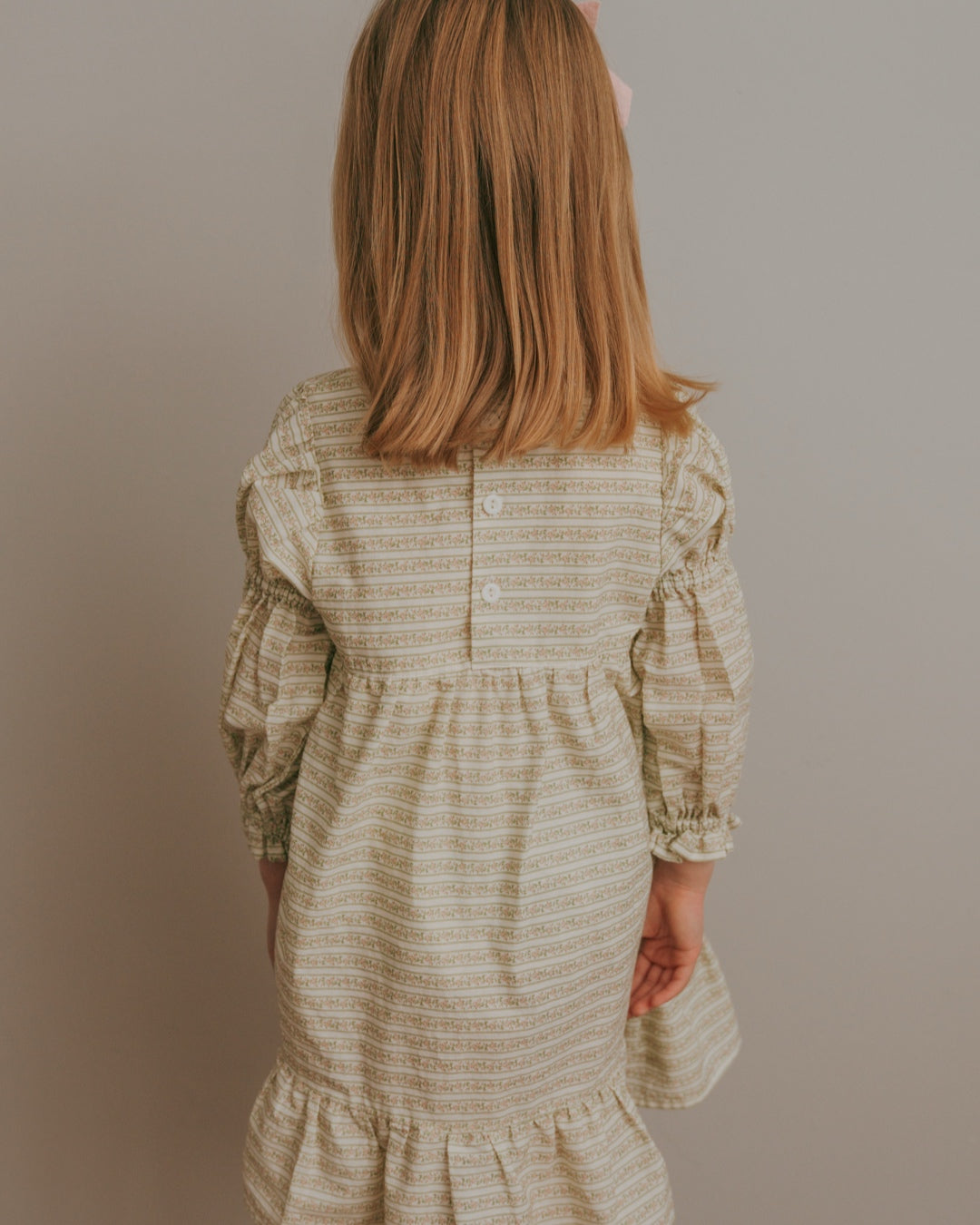 Fiona Dress- Blush Vine Stripe