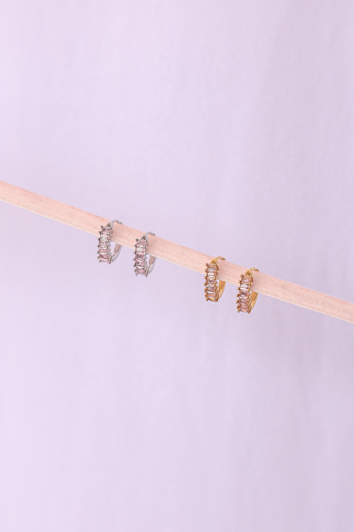 Diamond Hoop in Ballet Pink