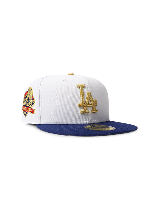 New Era 5950 LA Dodgers World Series Champions Hat - Chrome/Gold