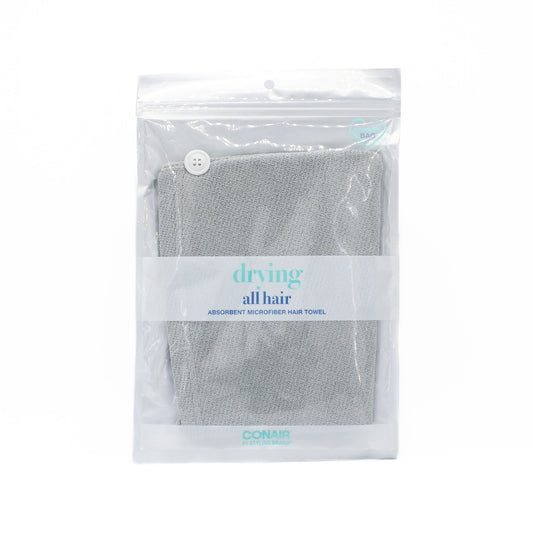 Conair All Hair Absorbent Microfiber Towel Grey - New - Osadia Concept Store