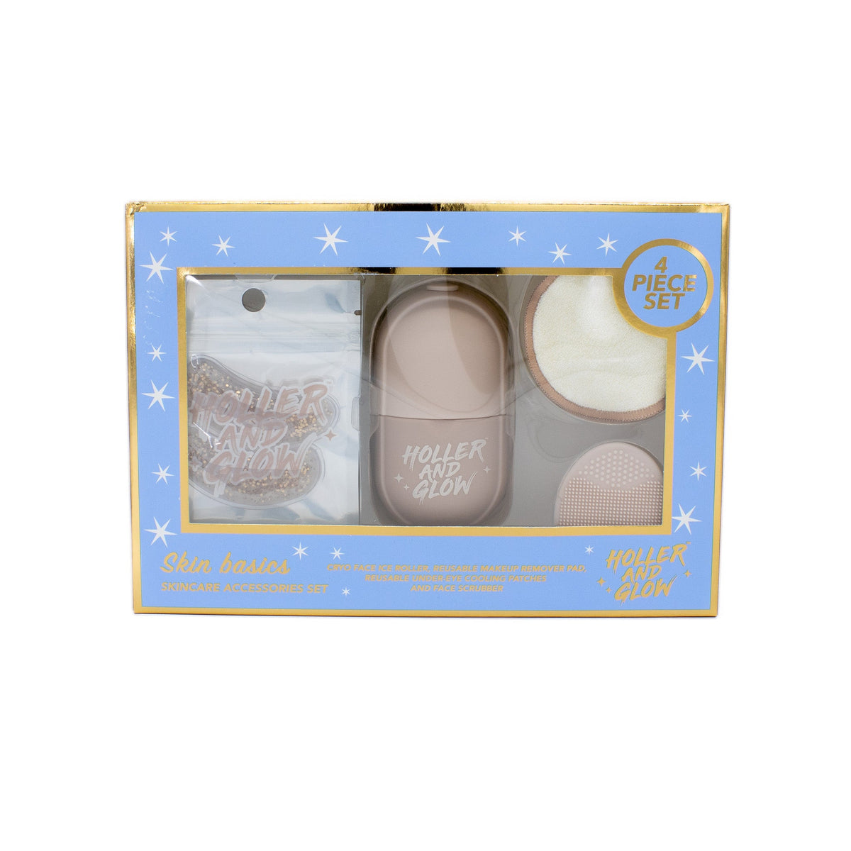 Holler and Glow Skin Basics Skincare Accessories 4-Piece Starter Kit