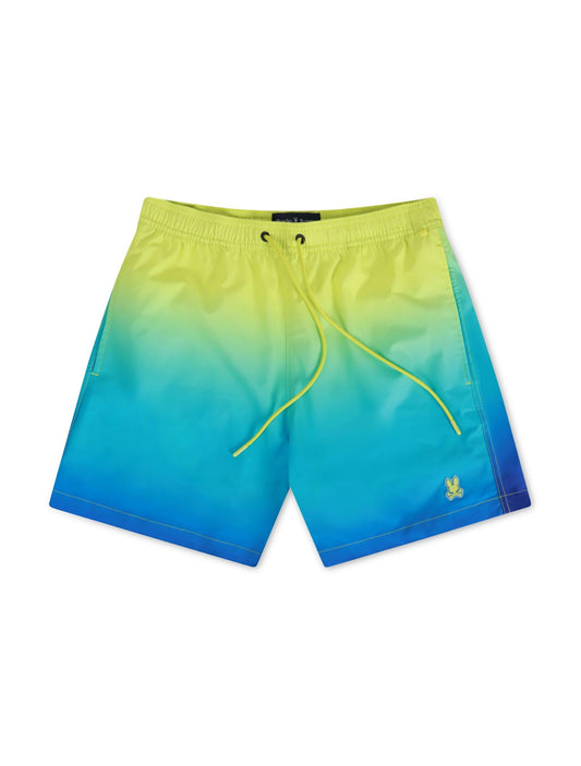 Psycho Bunny Men's Malta Ombre Color Changing Swim Trunk - Wild Lime