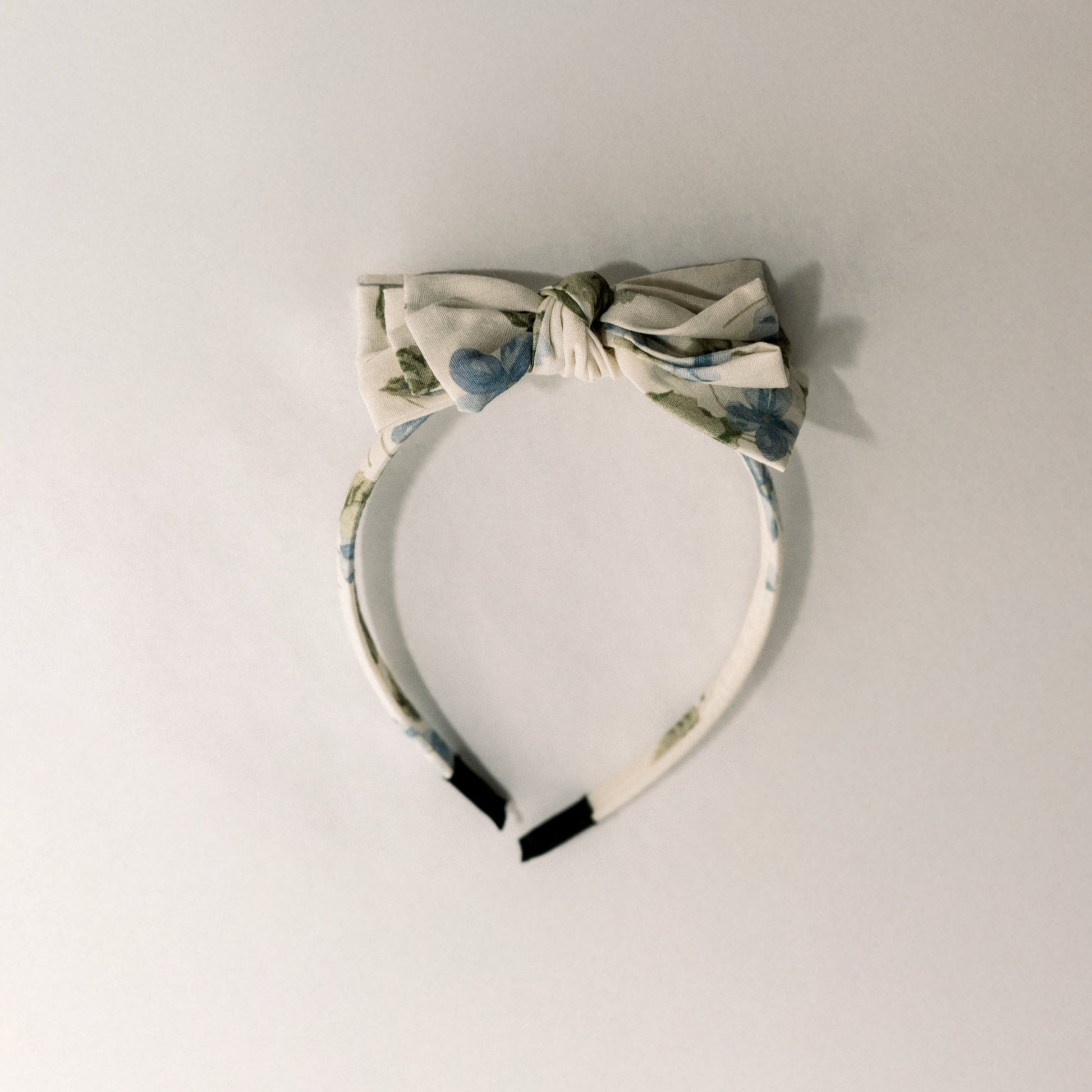Three Little Bows Headband- Fleurs bleues - Osadia Concept Store