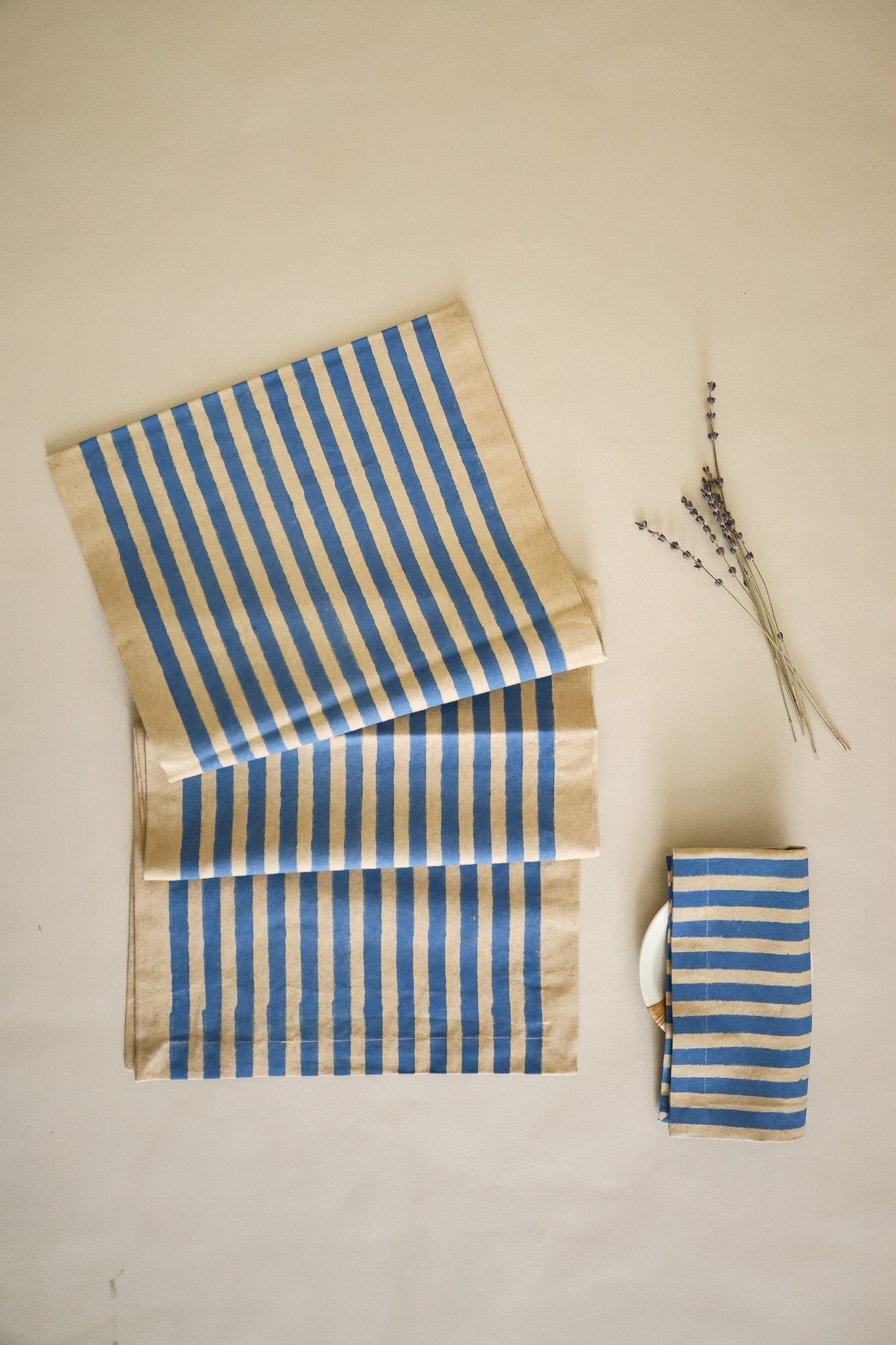 Oh! Stripes (Blue) Block Print Napkins