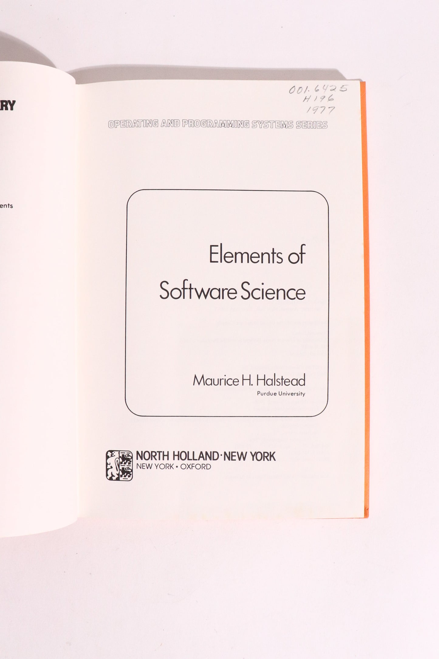 Elements of Software Science — Maurice H. Halstead, 1977 | Foundational Software Metrics & Programming Theory
