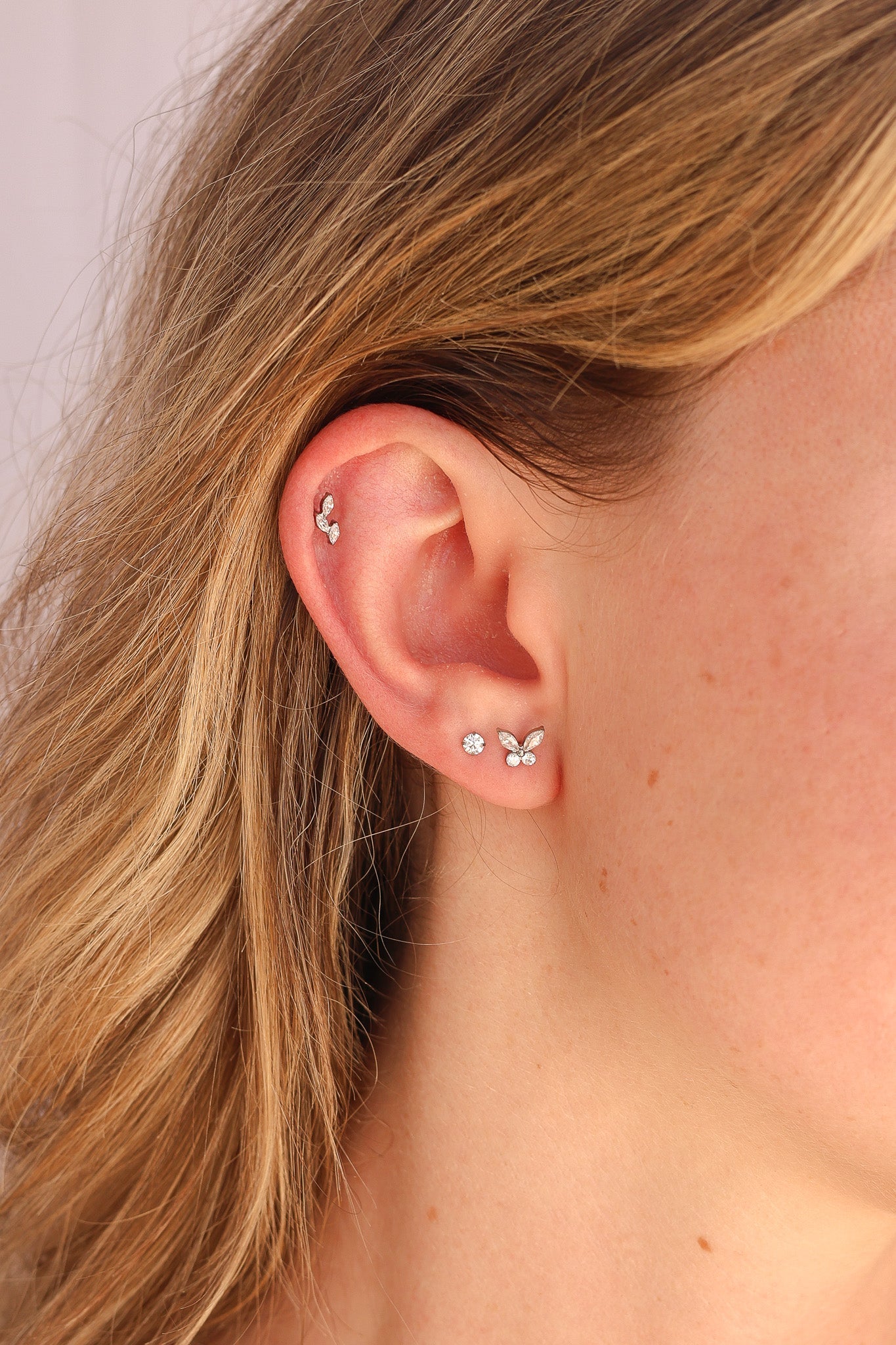 Crystal Butterfly Flat Back Stud
