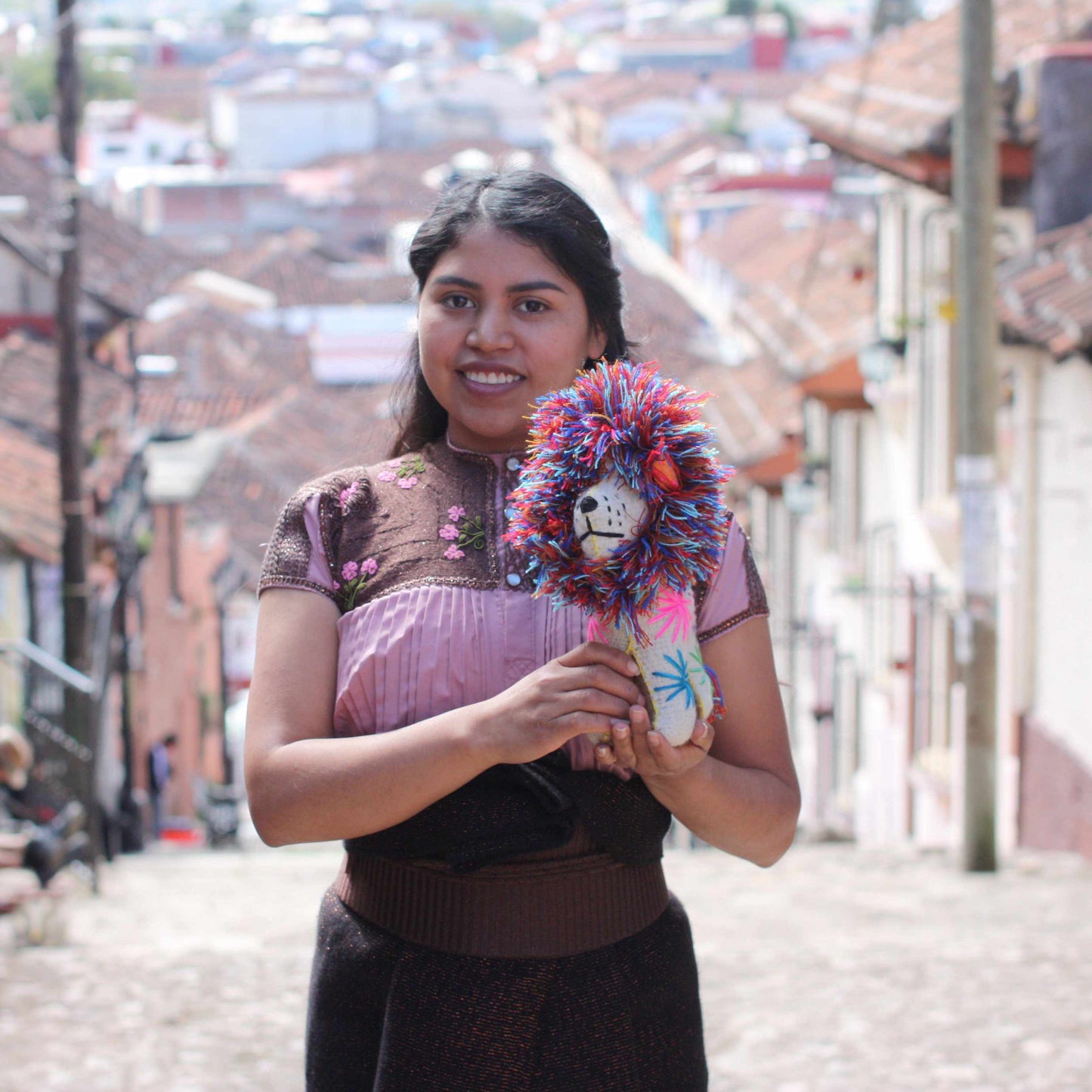 Milo the Lion: Repurposed Wool Boho Decor - Mexico