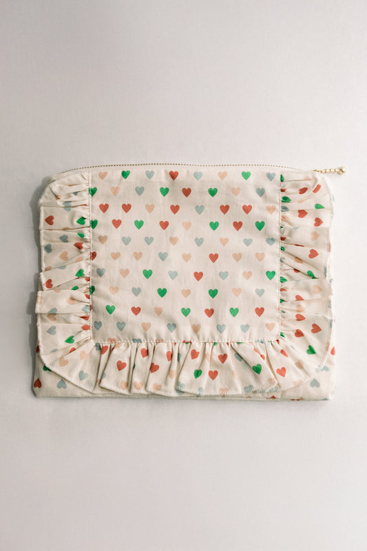 Vintage-Inspired “Hearts” Zippered Pouch - Osadia Concept Store