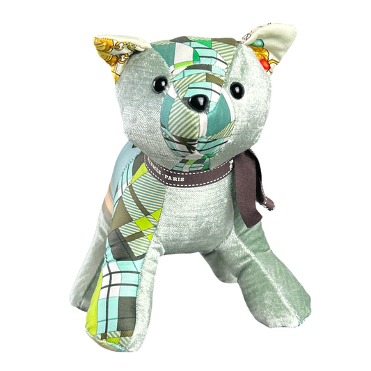 Vintage Silk Scarf Patchwork Kitten