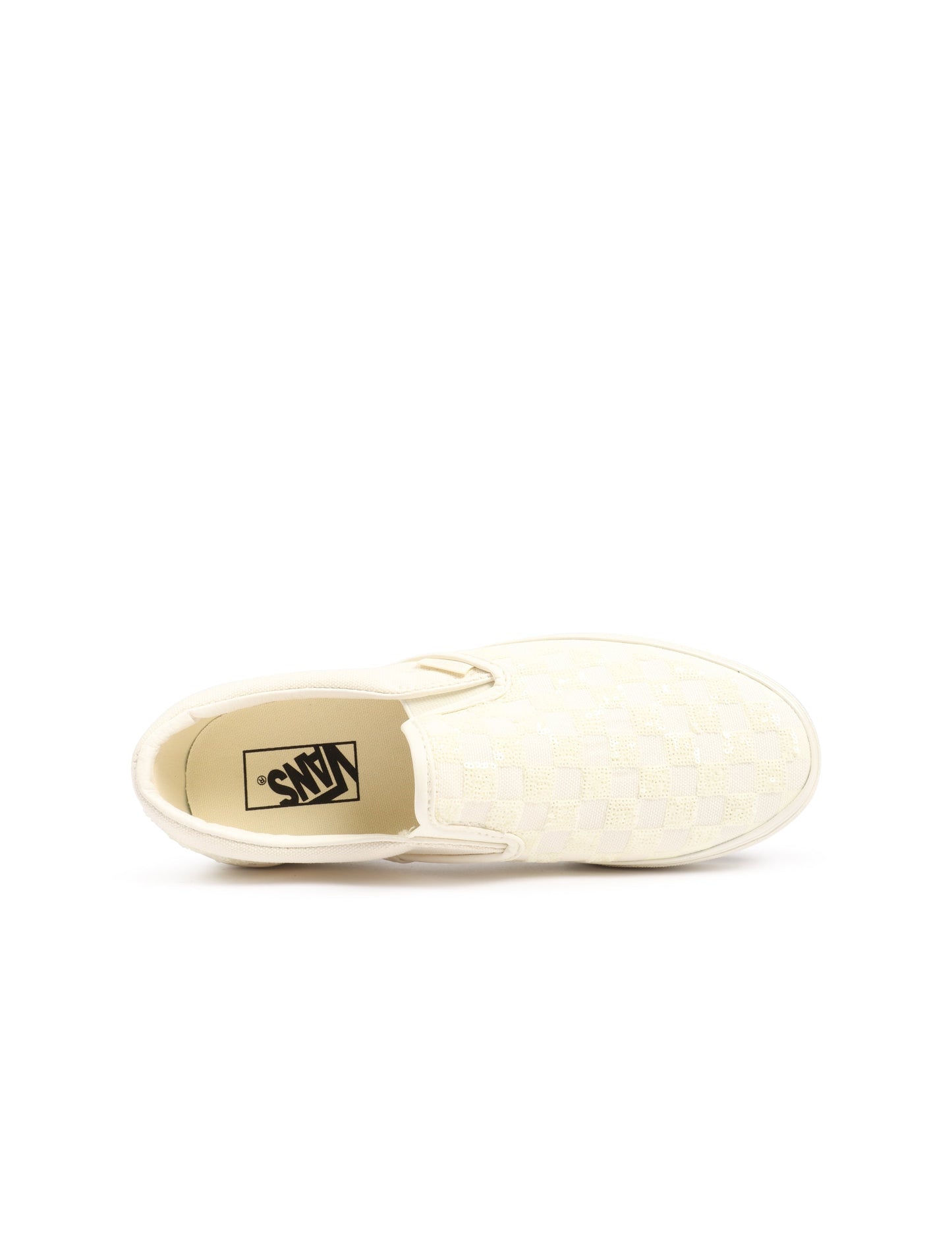 Vans Big Kids Classic Slip-On Beaded - White Checkerboard