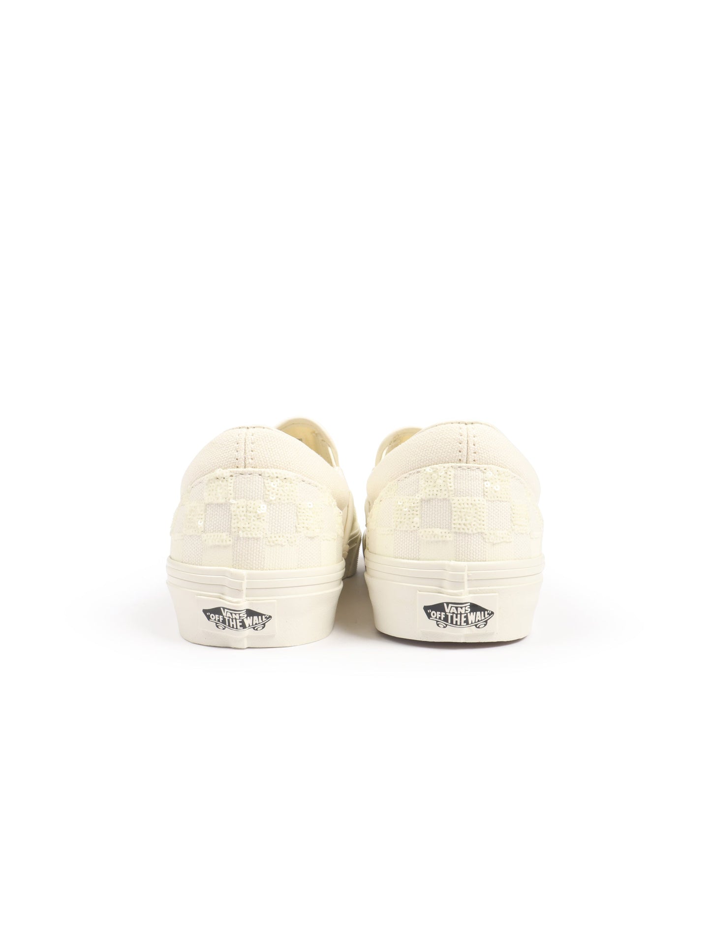 Vans Big Kids Classic Slip-On Beaded - White Checkerboard