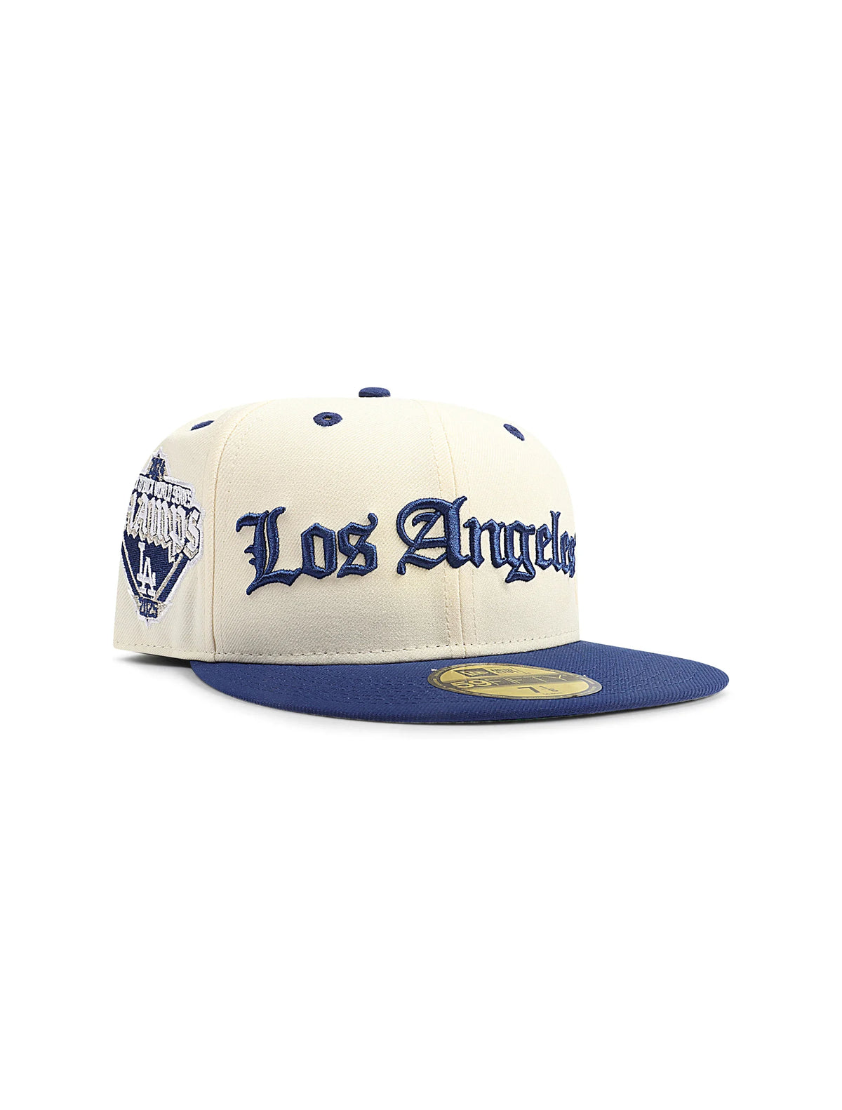 New Era 5950 LA Dodgers World Series Champs Hat - Chrome/Dark Royal