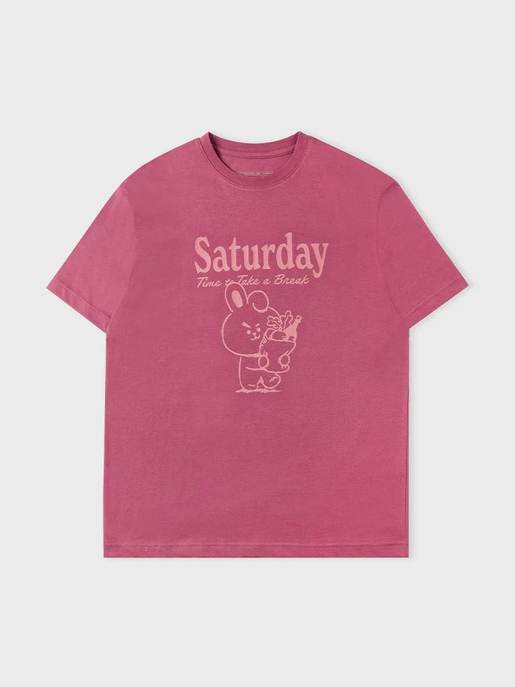 BT21 - Basic Short Sleeve Tshirt Indian Pink (Cooky)