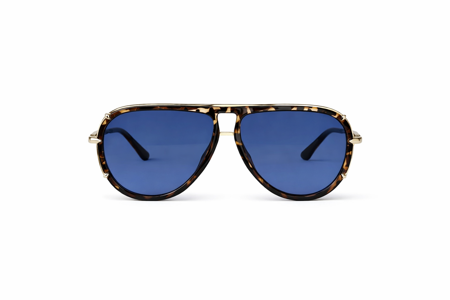 Ivy Luxe - Blue Tangle-Free Round Aviator Sunglasses
