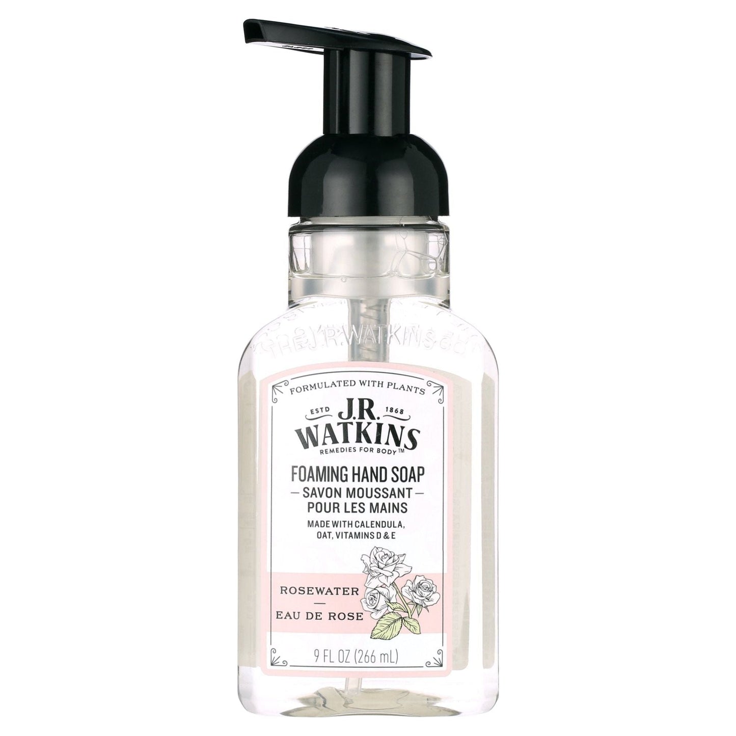 J.R. Watkins Rosewater Foaming Hand Soap 9 oz