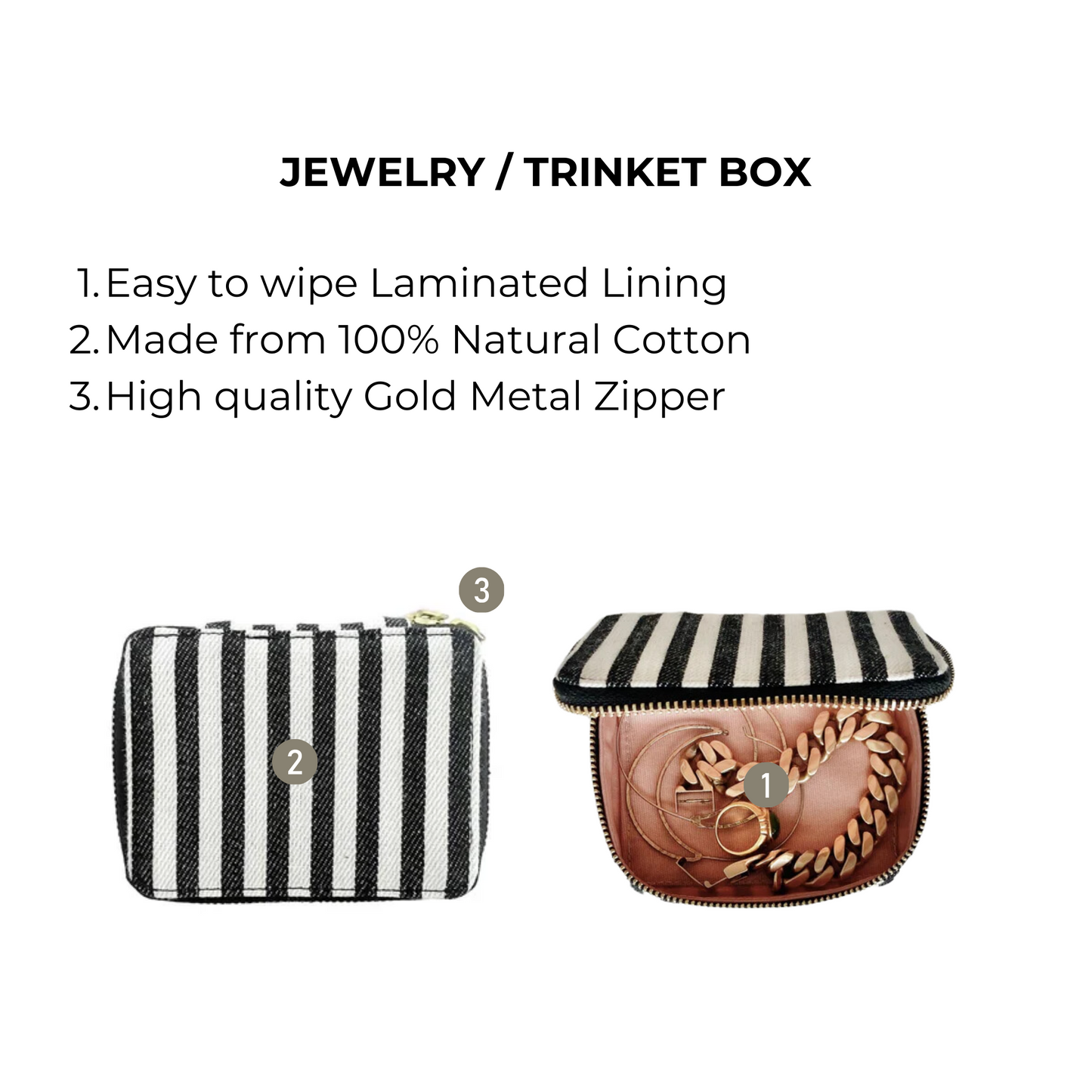 Jewelry/Trinket Box, Striped - Osadia Concept Store