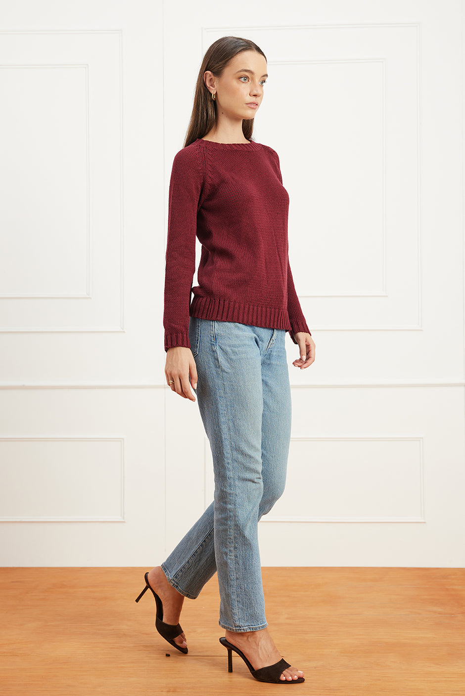 Sloane Crewneck in Burgundy