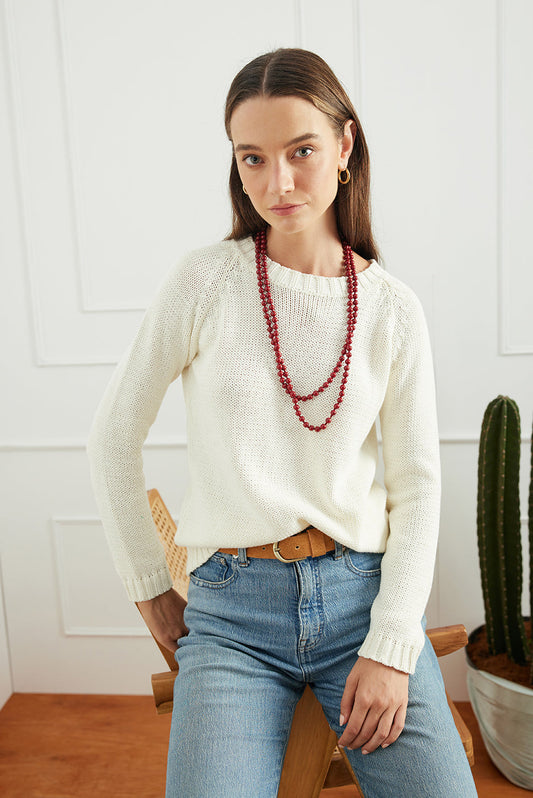 Sloane Crewneck in Oat Milk - Osadia Concept Store